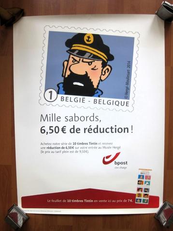 Poster Tintin La Poste (2014) 80X60 cm