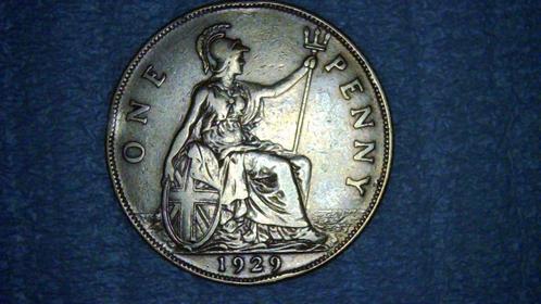 One Penny 1929 Georges V - Verenigd Koninkrijk, Postzegels en Munten, Munten | Europa | Niet-Euromunten, Overige landen, Ophalen of Verzenden