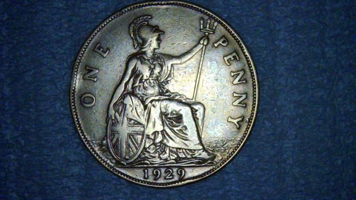 One Penny 1929 Georges V - Verenigd Koninkrijk, Postzegels en Munten, Munten | Europa | Niet-Euromunten, Overige landen, Ophalen of Verzenden