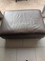 Mooie bruin lederen poef, Huis en Inrichting, Ophalen, Gebruikt