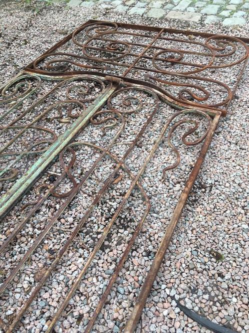 Unieke hoge 19de eeuwse smeedijzeren tuinpoort, Tuin en Terras, Tuinhekken en Hekwerk, Gebruikt, Ophalen