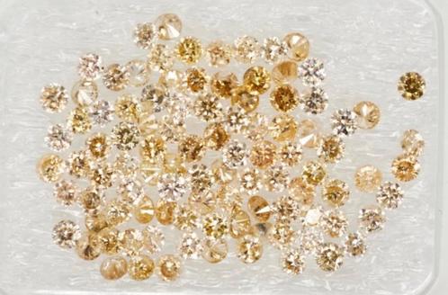 109 pcs Diamants - 1,25 carats - Gem Report Antwerp, Bijoux, Sacs & Beauté, Bagues, Neuf, Femme ou Homme, Plus petit que 17, Jaune