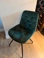 Velvet groene eetkamerstoelen (set van 6), Enlèvement, Comme neuf, Noir