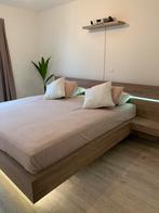 Full frame zwevend bed met ingebouwde lampen, Huis en Inrichting, Slaapkamer | Bedden, Grijs, 180 cm, Modern, Ophalen of Verzenden