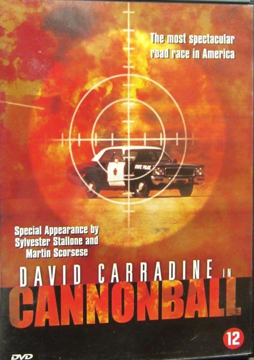 DVD ACTIE- CANNONBALL (DAVID CARRADINE- SYLVESTER STALLONE), Cd's en Dvd's, Dvd's | Actie, Zo goed als nieuw, Actiethriller, Alle leeftijden