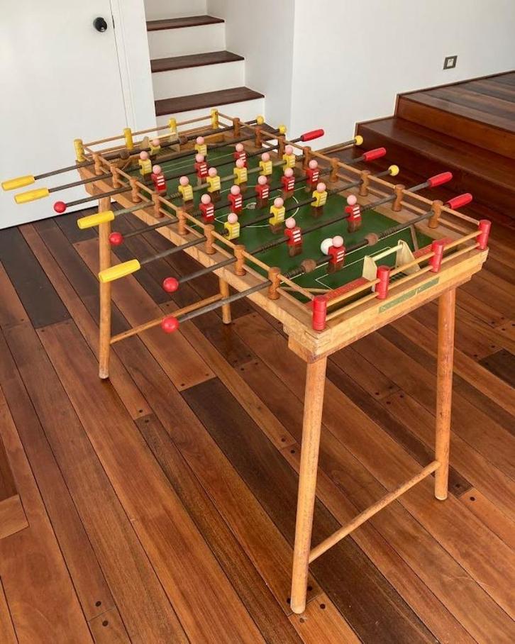 Vintage voetbal tafel Bois Manu, Antiek en Kunst, Curiosa en Brocante, Ophalen