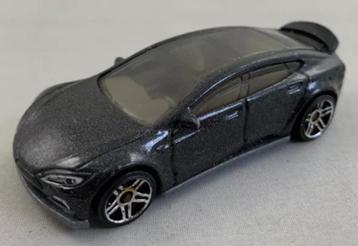 Hot Wheels Tesla Model S CFH03 2014 1:64 Metalflake gris fon, Envoi, Comme neuf