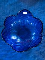 Fruitschaal blauw glas 19cm, Ophalen, Overige stijlen, Glas, Schaal of Schalen