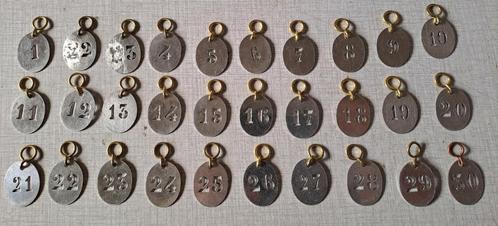 Lot de 30 porte-clés en alu, numérotés, Verzamelen, Sleutelhangers, Nieuw, Ophalen of Verzenden