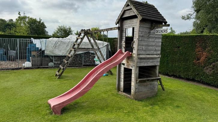 tuinspeelgoed schommel en klimrek, Kinderen en Baby's, Speelgoed | Buiten | Speeltoestellen, Glijbaan, Klimtouw, Klimwand, Schommel