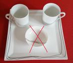 Plat + 2 tasses en porcelaine, Enlèvement ou Envoi, Comme neuf, Porcelaine, Tasse et/ou soucoupe
