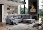 Nieuw stoffen hoeksalon met 1 elektrische relax 1995 euro., Huis en Inrichting, Ophalen, Nieuw, Stof