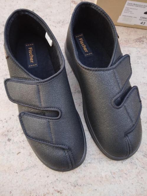 Fischer Herenpantoffels met klittenband, maat: 43, NIEUW, Kleding | Heren, Schoenen, Zwart, Ophalen of Verzenden