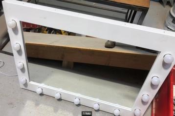 Visagie spiegel Wit frame | Dimbare LED lampen, Huis en Inrichting, Ophalen, Gebruikt