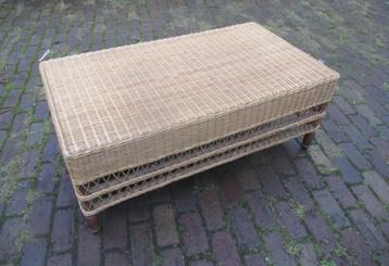 Mooie Retro Rieten Salontafel - 112x62x44 beschikbaar voor biedingen