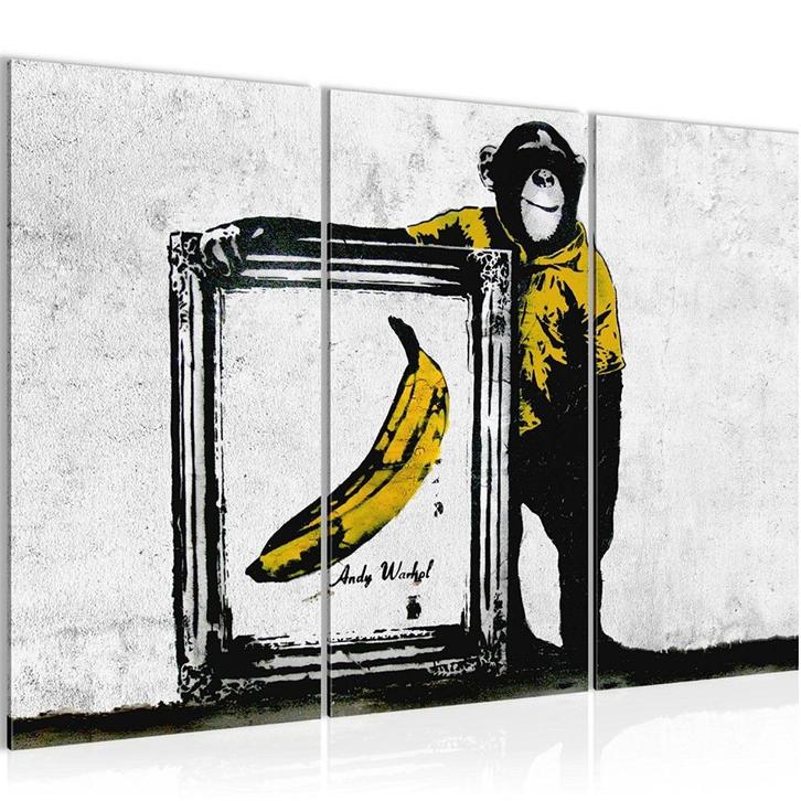 Canvas schilderij Banksy AAP Warhol 130 x 80 cm, Verzamelen, Posters, Nieuw, Overige onderwerpen, Rechthoekig Liggend, Canvas of Doek