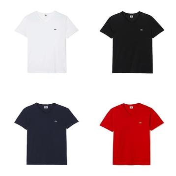 Lacoste T-shirt V-Hals 6 kleuren S,M,L,XL,2XL,3XL Nieuw