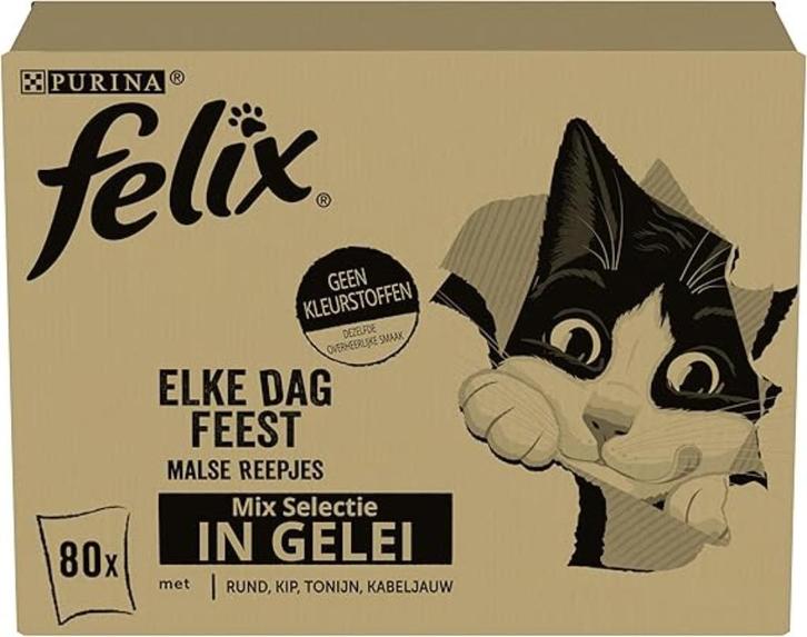 Felix Kattenvoer 80 x 85 g GRATIS LEVERING, Dieren en Toebehoren, Katten-accessoires, Nieuw, Verzenden