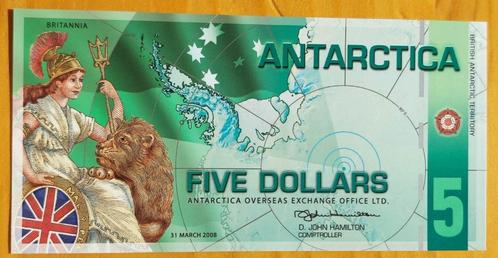 Antarctica (South Pole) 2008 - Five Dollars ‘Britannia’ -UNC, Timbres & Monnaies, Monnaies & Billets de banque | Collections, Billets de banque