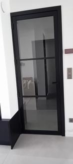 Mooie houten deur linksdraaiend met kozijn, 215 cm of meer, Glas, 80 tot 100 cm, Ophalen of Verzenden