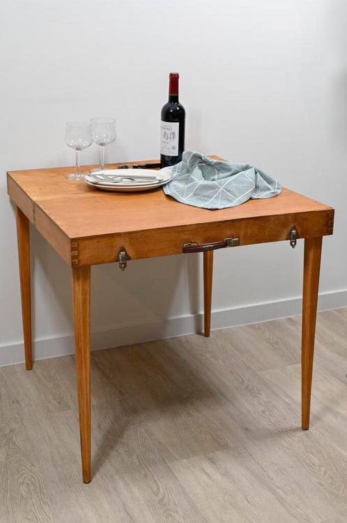 Retro - vintage opvouwbare reis/picknick tafel, Huis en Inrichting, Tafels | Sidetables, Gebruikt, Ophalen