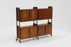 Vintage Italiaanse Mid-century wandkast boeken teak 1960s, Enlèvement