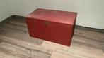 Vintage houten opbergkist in rood, Ophalen, Minder dan 50 cm, Gebruikt, 50 tot 100 cm