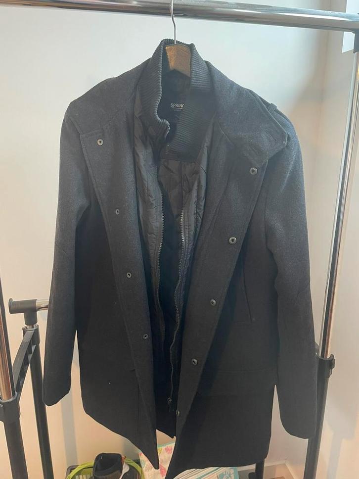 Herenjas Springfield, Kleding | Heren, Jassen | Winter, Zo goed als nieuw, Maat 46 (S) of kleiner, Zwart, Ophalen