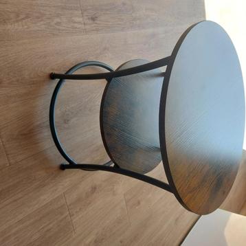 Bijzettafel, Maison & Meubles, Tables | Tables d'appoint, Rond, Moins de 55 cm, Enlèvement, Bois