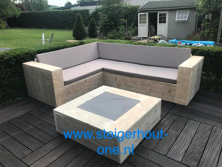 Hoekbank loungebank tuinmeubelen Gratis Levering 10%korting, Tuin en Terras, Tuinsets en Loungesets, Nieuw, Loungeset, Hout, Bijzettafel