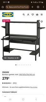 BUREAU GAMING NOIR, Maison & Meubles, Bureaux, Enlèvement ou Envoi, Utilisé, Bureau