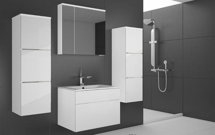 Badkamerset Polo Wit. 220 euro goedkoper dan de concurrent !, Huis en Inrichting, Badkamer | Complete badkamers, Nieuw, Verzenden