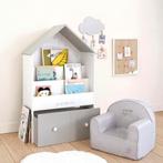 CELESTE - Bibliothèque maison enfant 1 tiroir grise et blanc, Enfants & Bébés, Enlèvement, Utilisé, Autres types