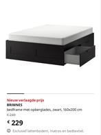 Ikea Brimnes bedframe 160x200 met lattenbodems, Gebruikt, Ophalen