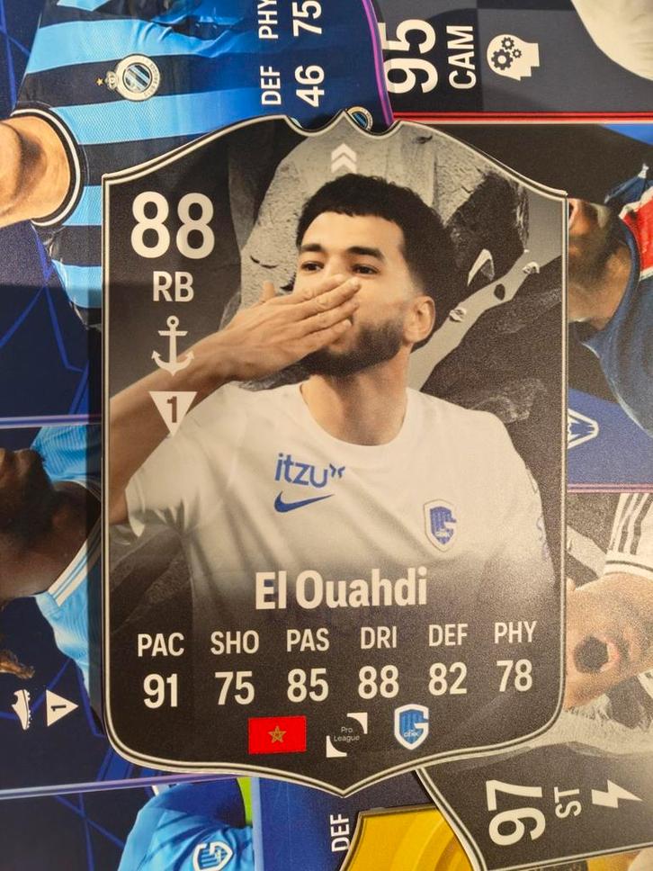 Voetbalkaartje (37cmx25cm) - El Ouahdi / KRC Genk, Hobby en Vrije tijd, Stickers en Plaatjes, Zo goed als nieuw, Plaatje, Ophalen