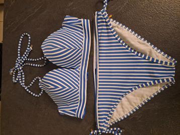 Bikini blauw wit halter B cup EU 40 Lingadore beach beschikbaar voor biedingen