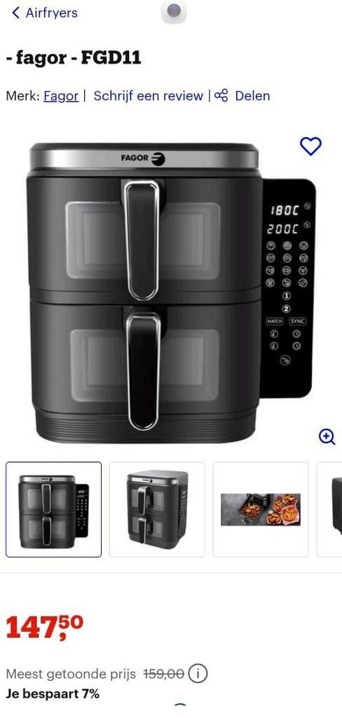 Fagor 11L Airfryer – Nieuw in Doos Heteluchtfriteuse met XXL, Elektronische apparatuur, Airfryers, Airfryer, Ophalen of Verzenden