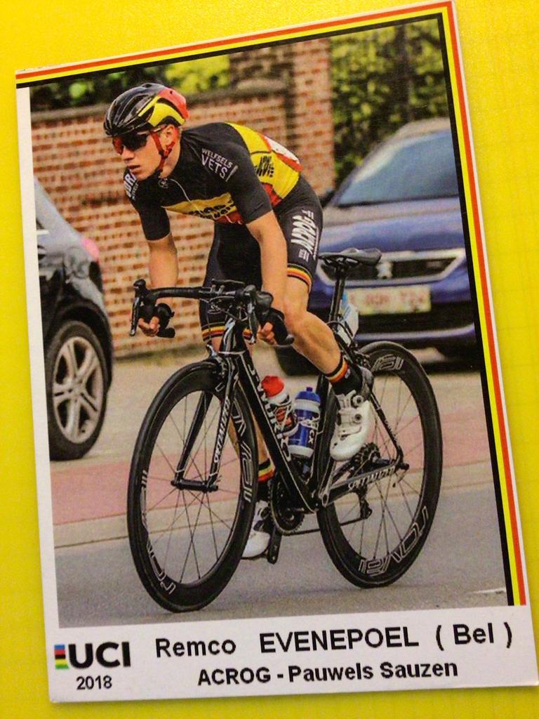 wielerkaart 2018 team acrog pauwels  remco evenepoel, Verzenden, Zo goed als nieuw