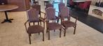 gestoffeerde houten stoelen, Huis en Inrichting, Stoelen, Ophalen, Hout, Gebruikt, Bruin
