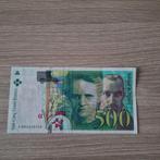 Bankbiljet van 500 frank Pierre en Marie Curie, Ophalen of Verzenden, Frankrijk
