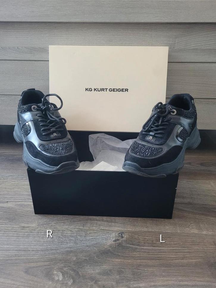 Kurt Geiger - Lucile Lace-Up Gem Trainer, Kleding | Dames, Schoenen, Zo goed als nieuw, Sneakers, Zwart, Ophalen of Verzenden