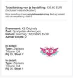 2 tickets K3 De reünie, Tickets en Kaartjes, Concerten | Pop, Twee personen