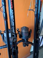 2 karperhengels Ultimate Adventure 11ft 3lbs + 2 molens, Watersport en Boten, Hengelsport | Karpervissen, Ophalen, Zo goed als nieuw