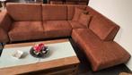 Hoekbank cognac velvet + 2 bijhorende kussens, Ophalen, Zo goed als nieuw, Overige materialen