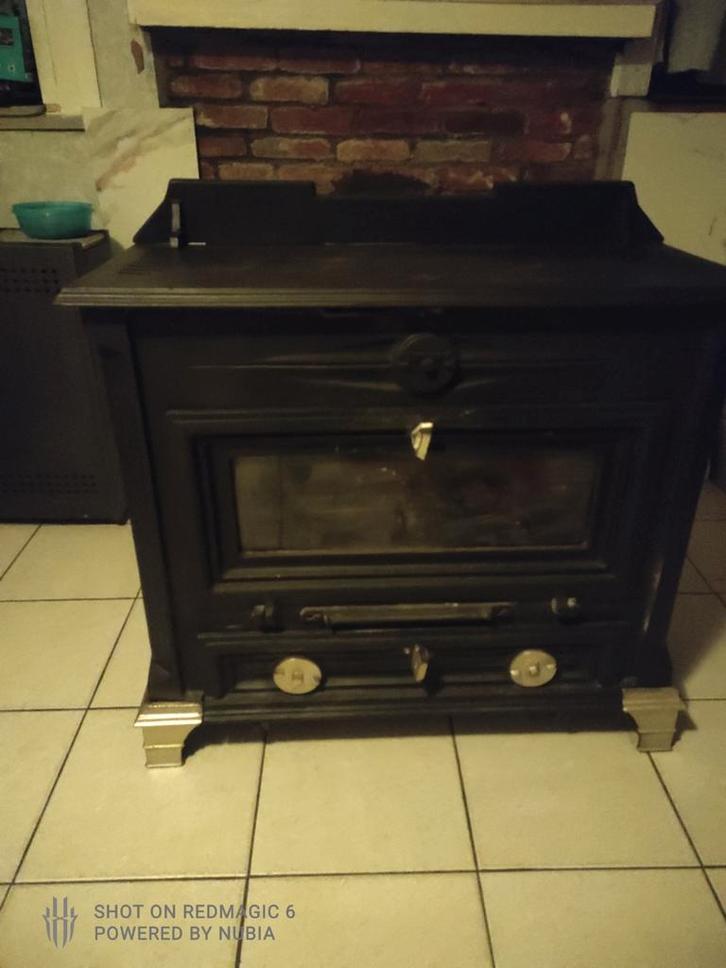 Barbas Gietijzer houtkachel, Huis en Inrichting, Kachels, Gebruikt, Houtkachel, Ophalen of Verzenden