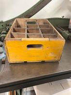 Vintage Coca-Cola houten krat - geel, Verzamelen, Overige Verzamelen, Ophalen of Verzenden, Gebruikt