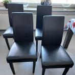 4 zwarte stoelen kunst leder 5 euro stuk, Ophalen, Gebruikt, Zwart, Kunstleder