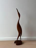 Vintage XXL kraanvogel in hout, Ophalen