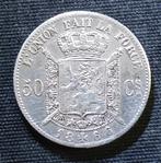 50 cent 1866 - Leopold II, Postzegels en Munten, Munten | België, Verzenden, Zilver, Losse munt, Zilver