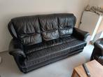 Leren zetel, Huis en Inrichting, Zetels | Zetels, Ophalen, Gebruikt, Driepersoons, Rechte bank